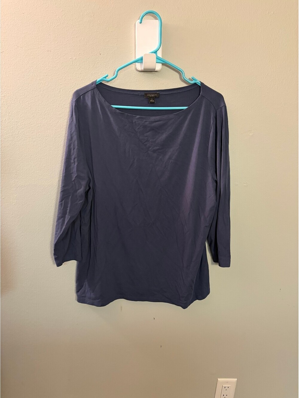 Ann Taylor Factory Women's 3/4 Sleeve Blue Top XL